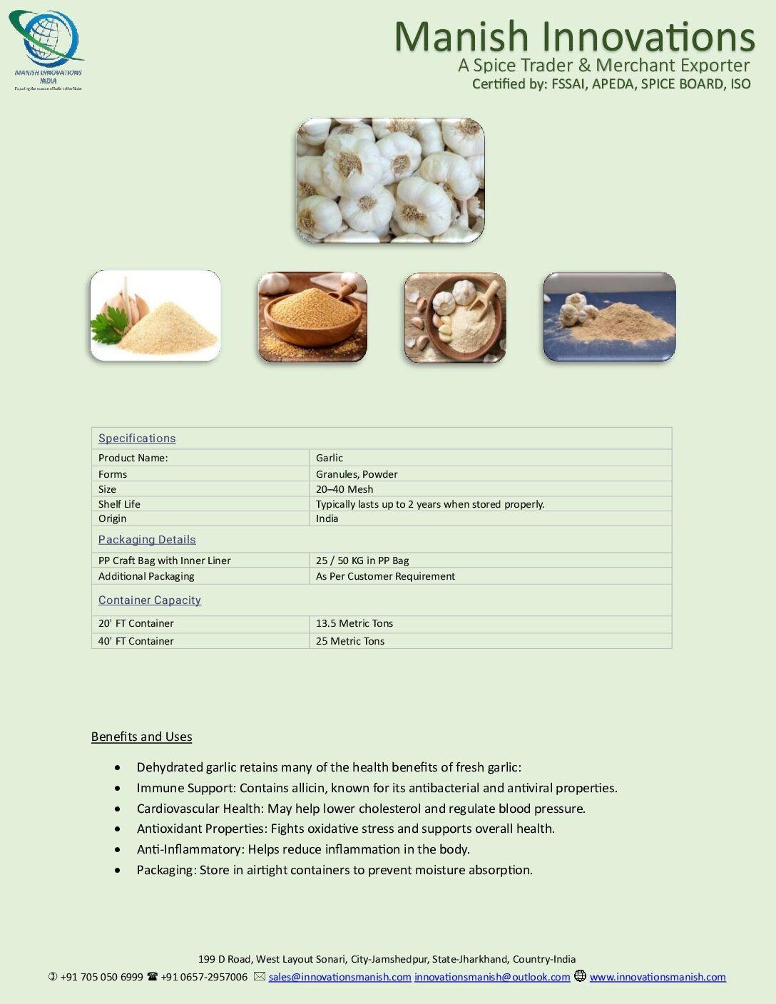 Garlic Granules & Powder