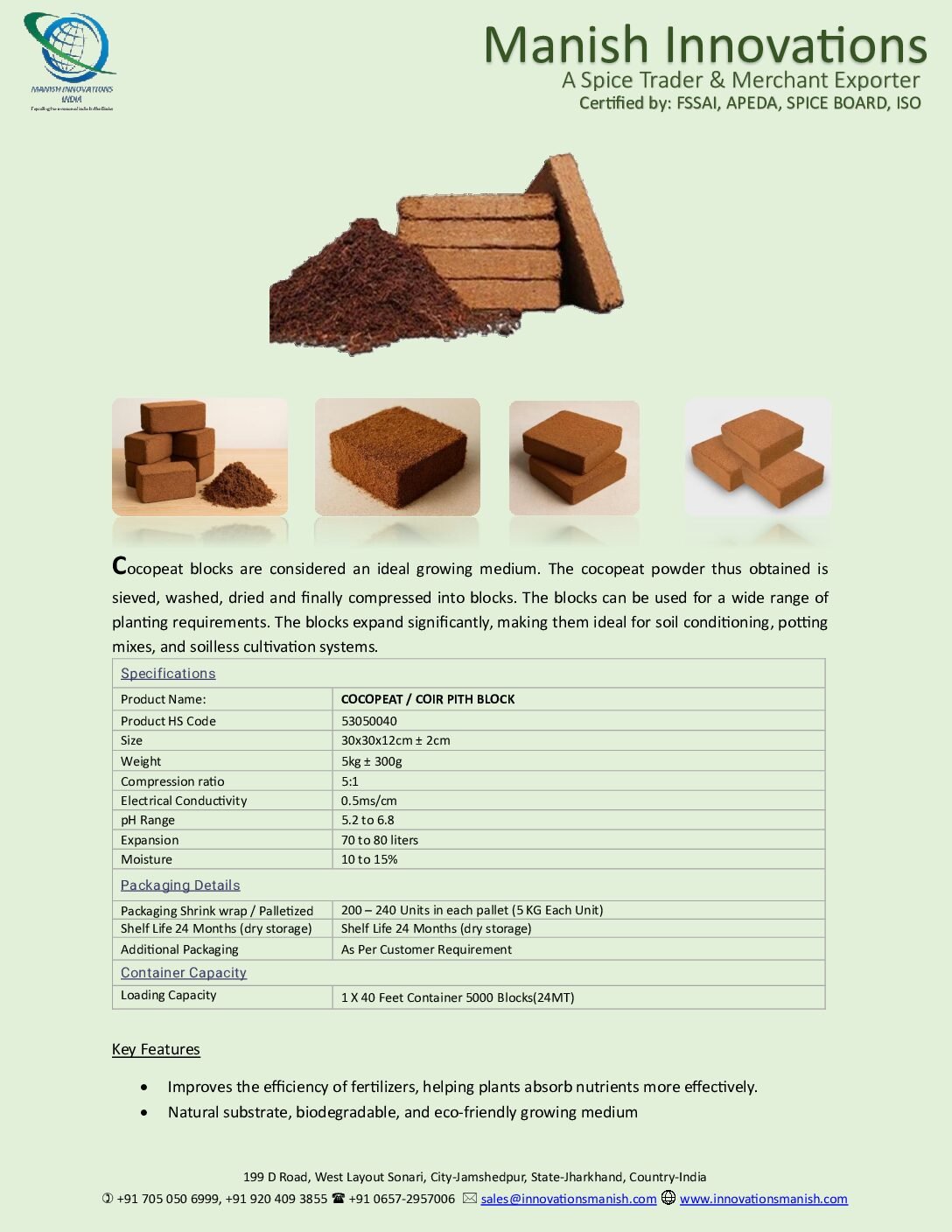 Cocopeat / Coir Pith Blocks